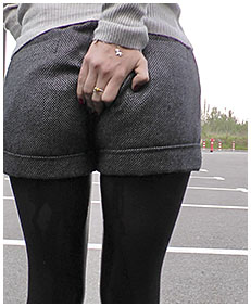 girl wetting herself pissing pantyhose tweed shorts urinating herself 04