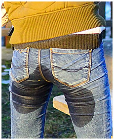 teen wets her jeans outside cold weather 00