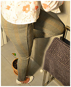 office lady pees in her pants while trying to water office plant 1