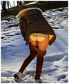 girl wetting herself in snow winter wetting her pants 00