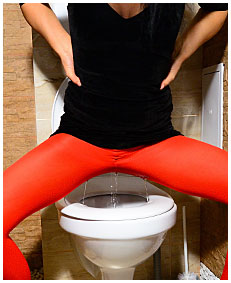 wets pantyhose over the toilet 00