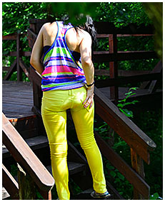 yellow pants drenching with monica 02