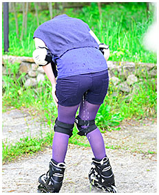 roller skate pee accident shorts and pantyhose 00