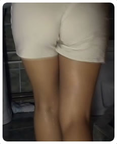 Cute girl peeing her pants