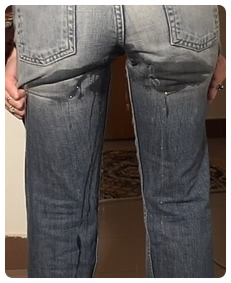 girl wetting herself drunk chrismas peeing jeans desperation